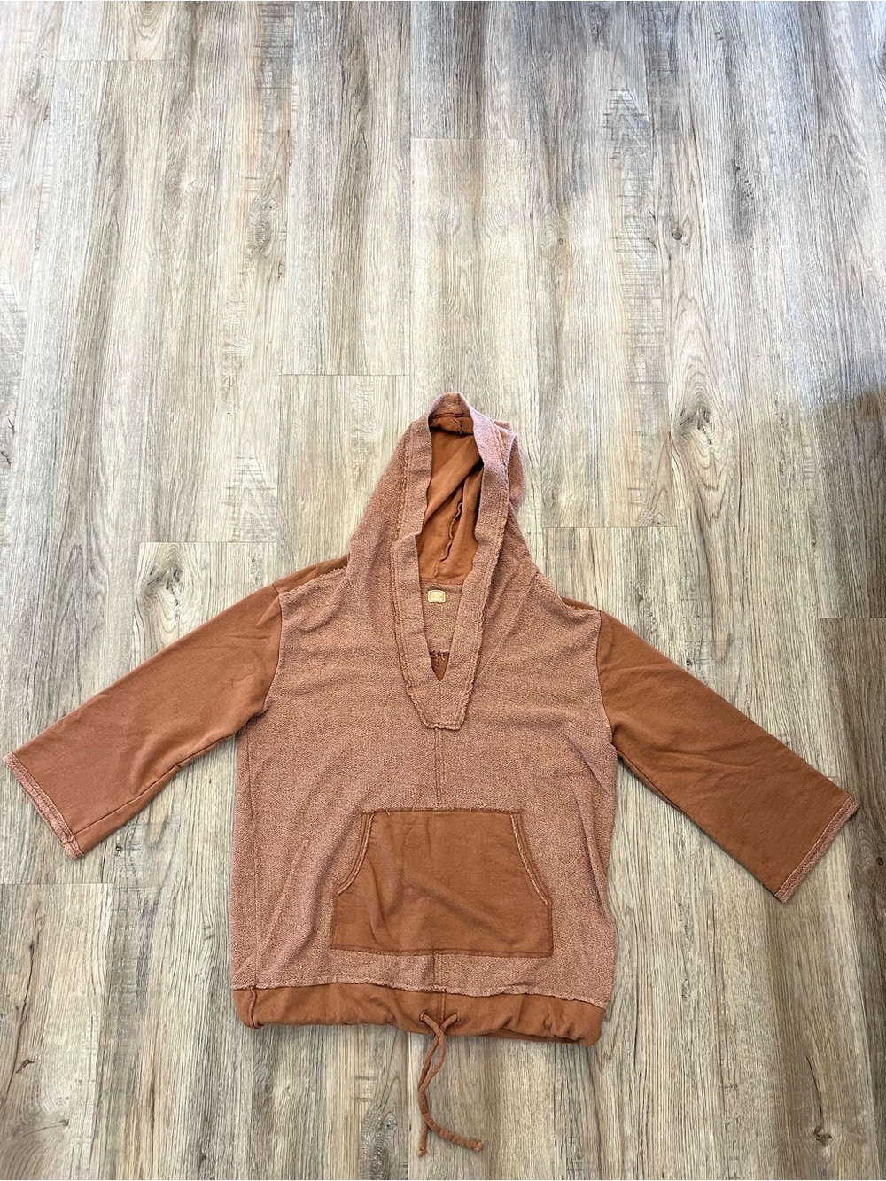 Free People Burnt Orange Cowl Hoodie Sweater